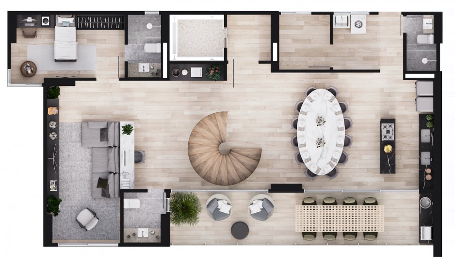 Torre Sul - Duplex - 266m²
